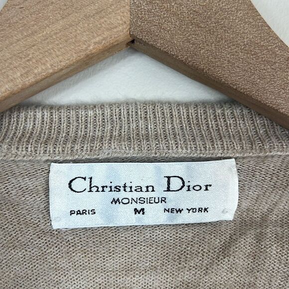 Christian Dior Argyle Sweater Vest Vintage 80s Preppy Size Men's Medium - Picture 3 of 7